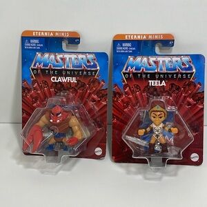 Masters of the Universe Clawful & Teela Eternia Minis Mattel Lot of 2